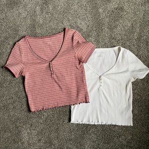 American Eagle Henley crop tops